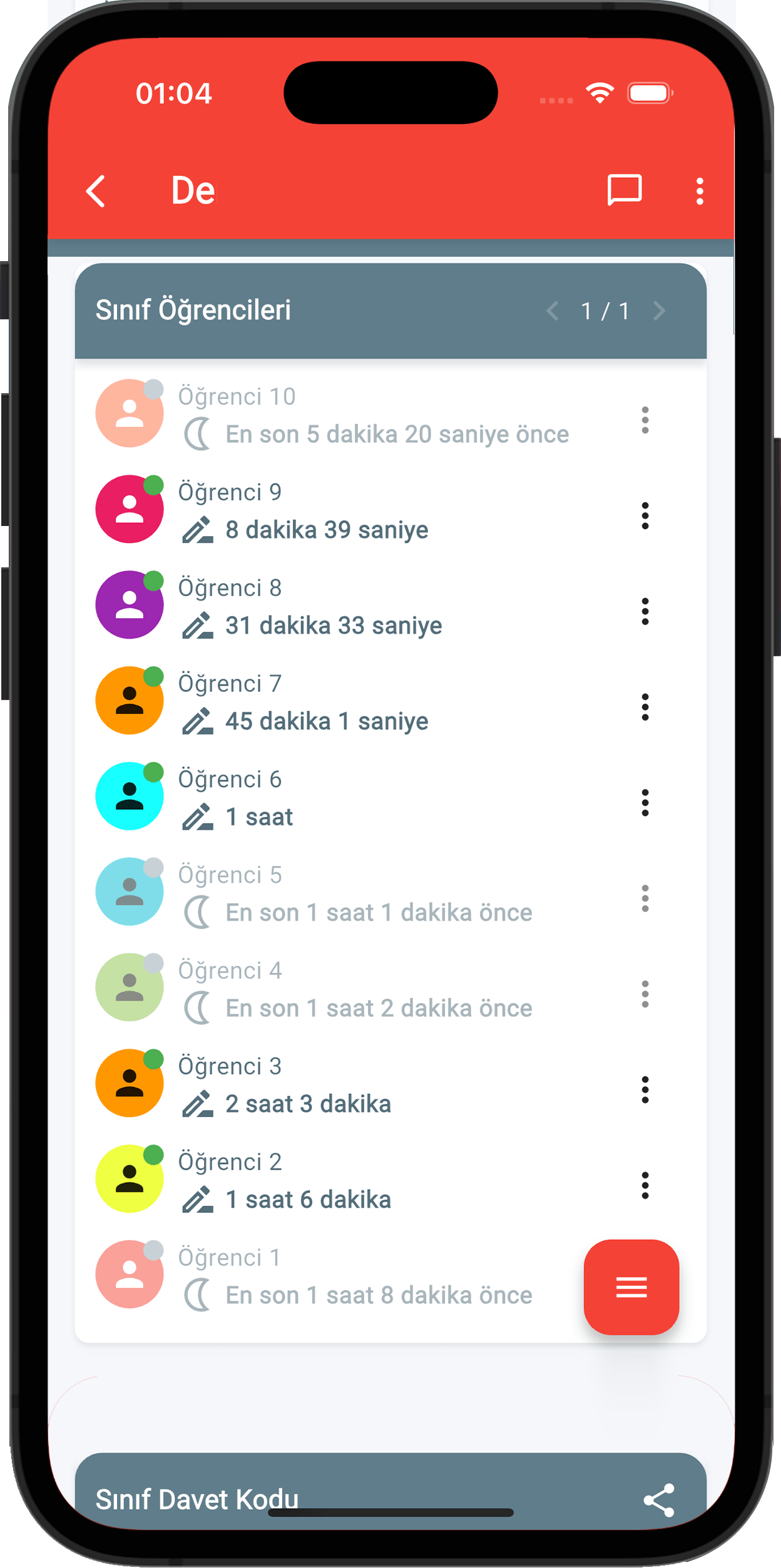 Anlık çalışan öğrenciler