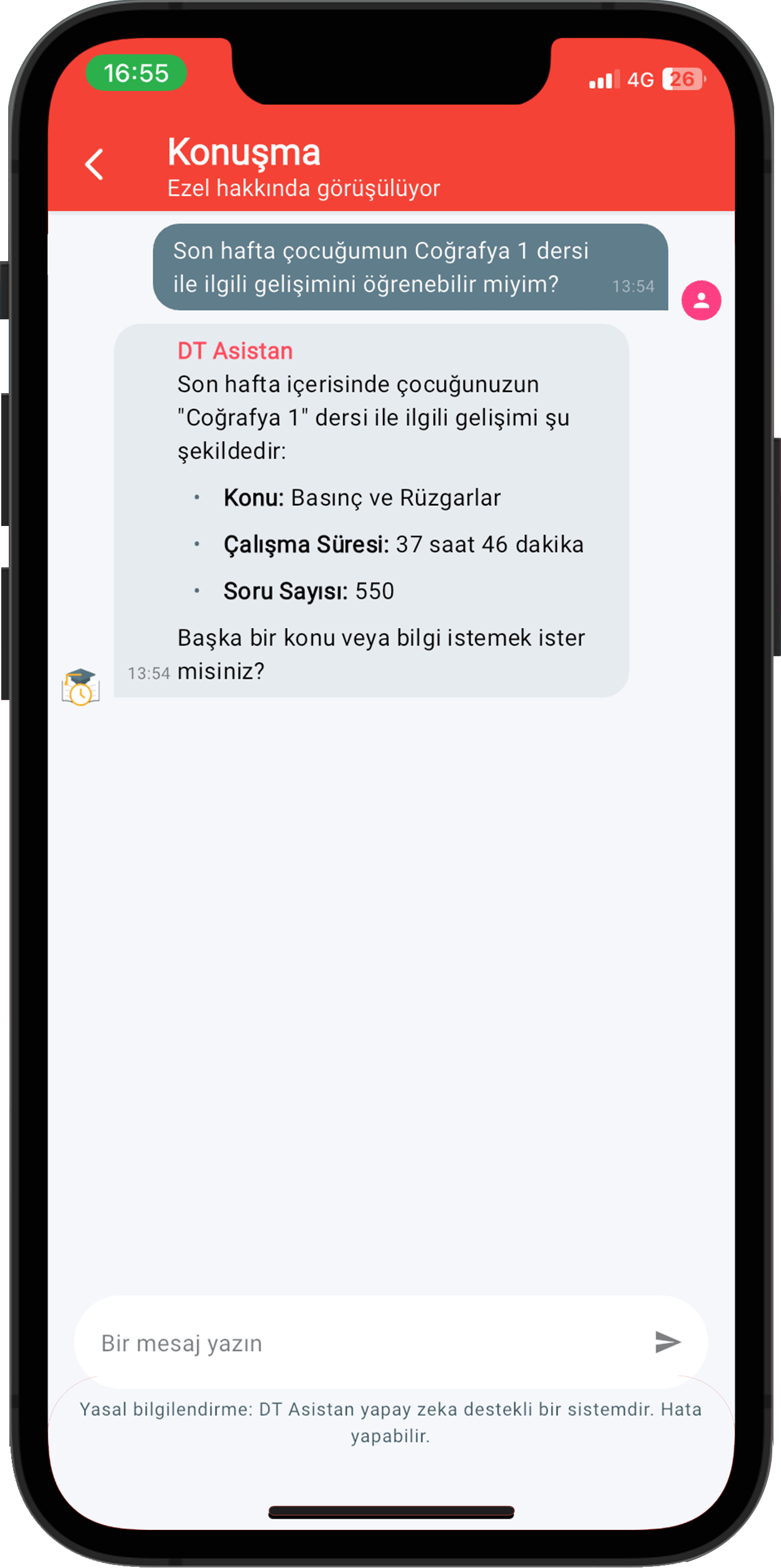 Yapay zeka asistanı sohbet