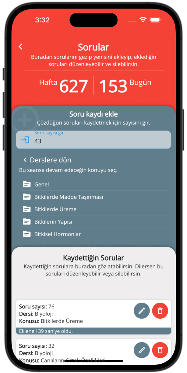 çözülen soruyu takip etme